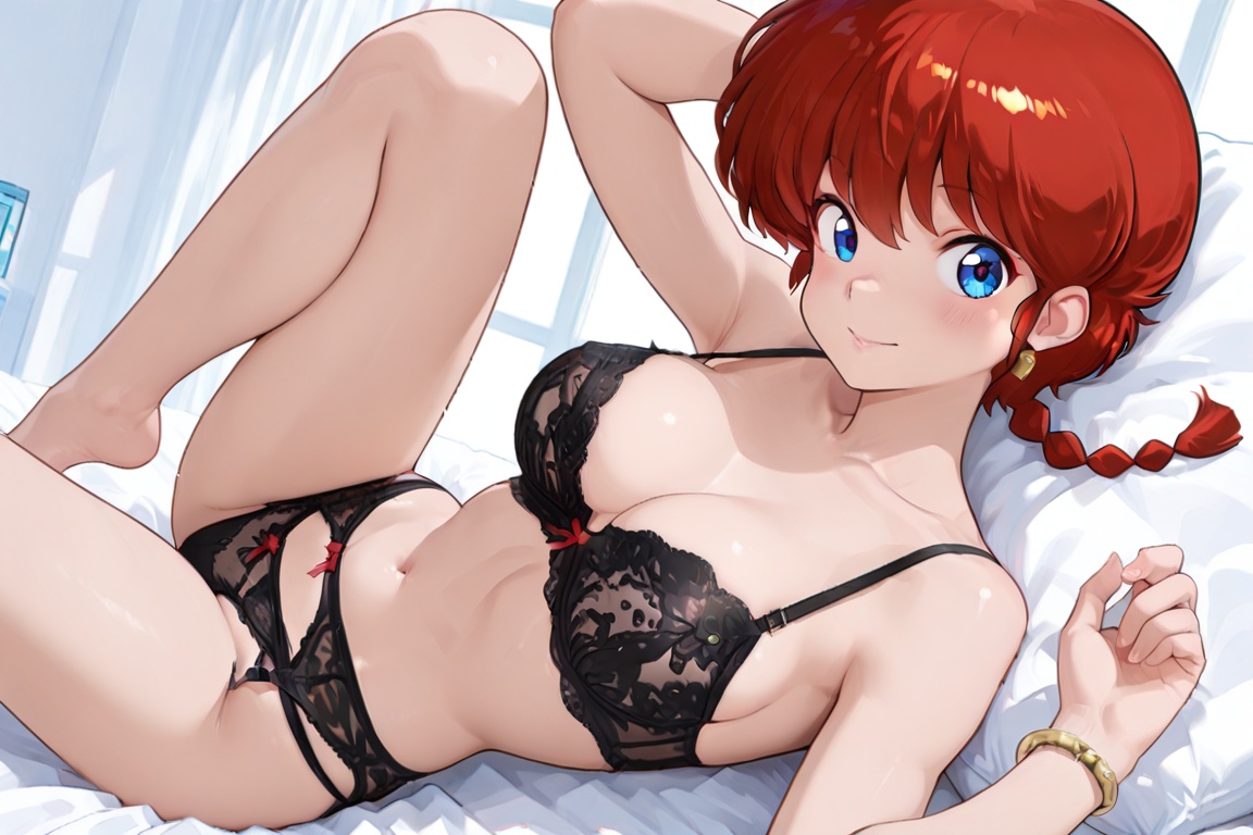 Ranma-chan,  blue eyes,  purple eyeshadow woman on Tensor.Art