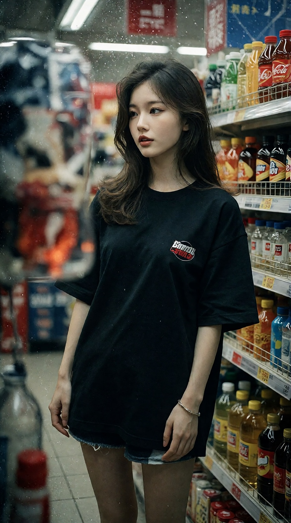 一个韩国Instagram女性网红,  皮肤白皙的美女,  有着精致的鹅蛋脸 on Tensor.Art
