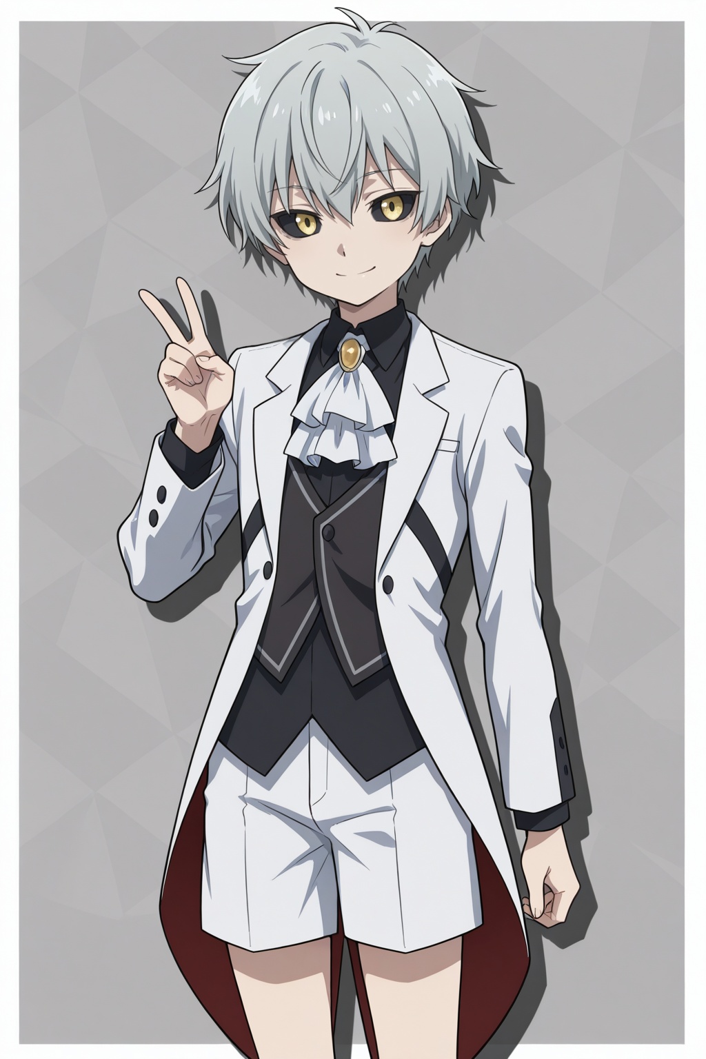 mozz_archdux,  grey hair,  black sclera on Tensor.Art