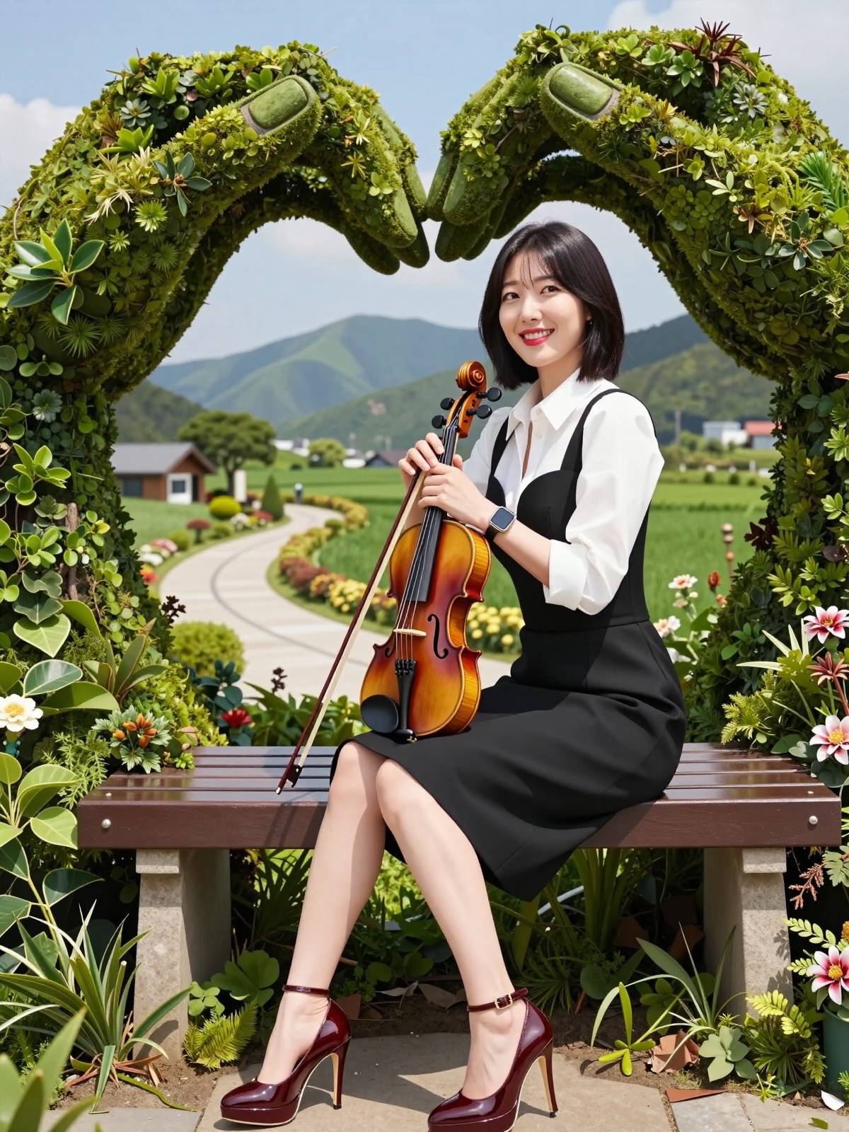 Korean Woman Image Real Photo: 2.0,  Height 185cm,  Hourglass figure with round and voluptuous I-cup breasts on Tensor.Art