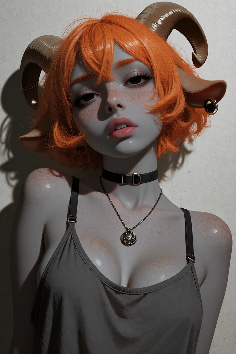 1girl,  solo,  vibrant-orange hair on Tensor.Art