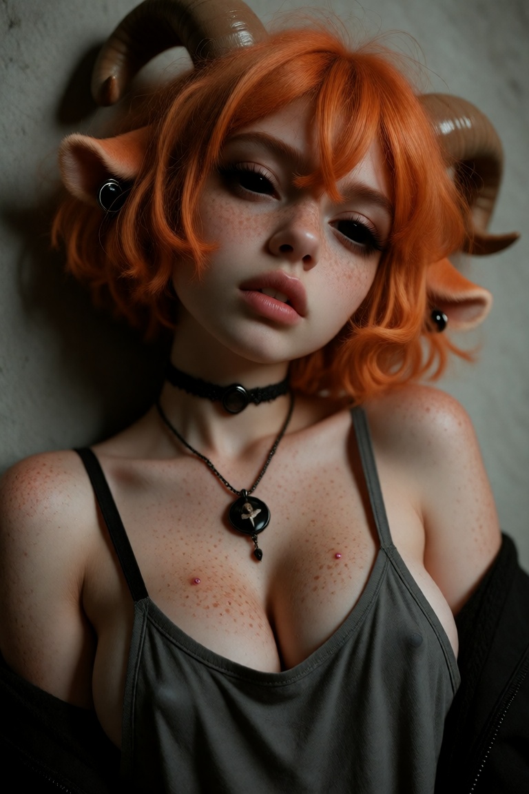 1girl,  solo,  vibrant-orange hair on Tensor.Art