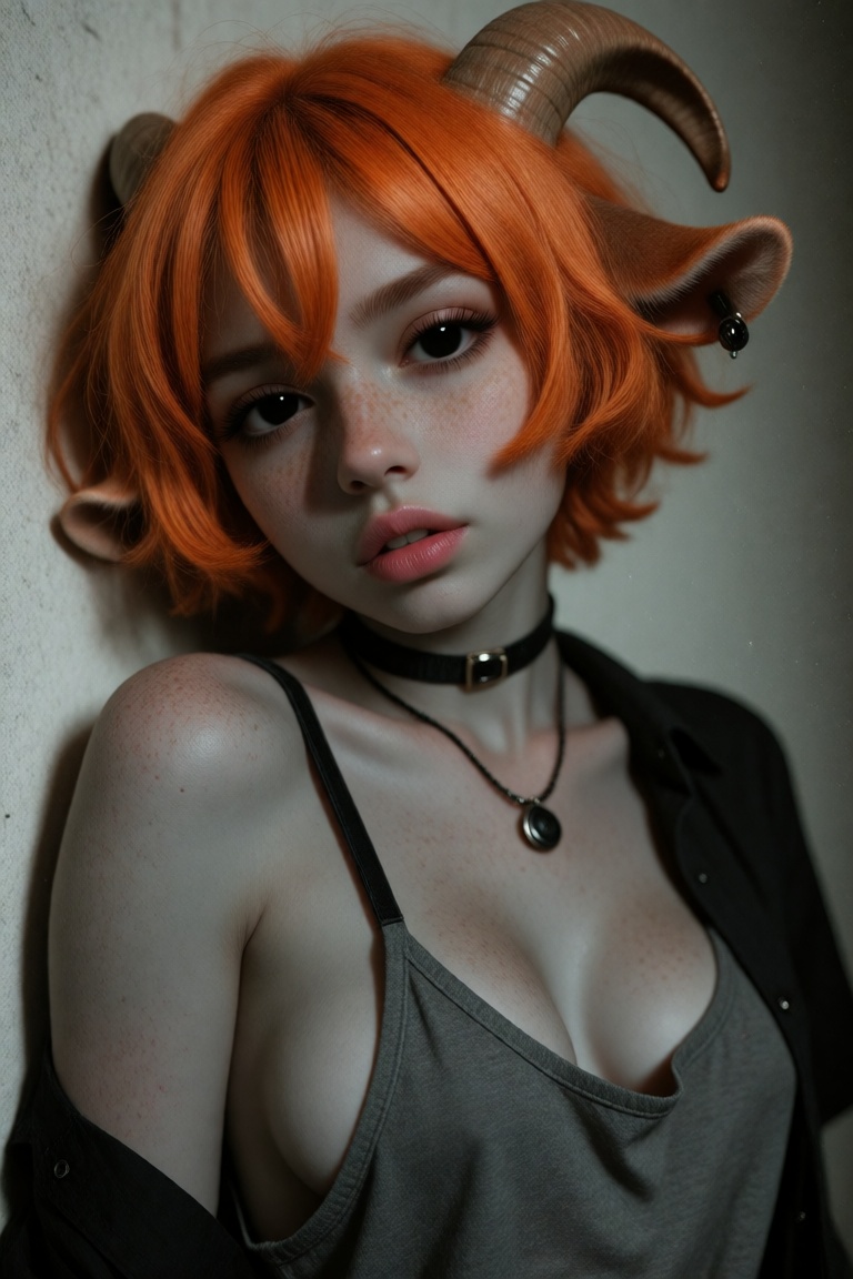 1girl,  solo,  vibrant-orange hair on Tensor.Art