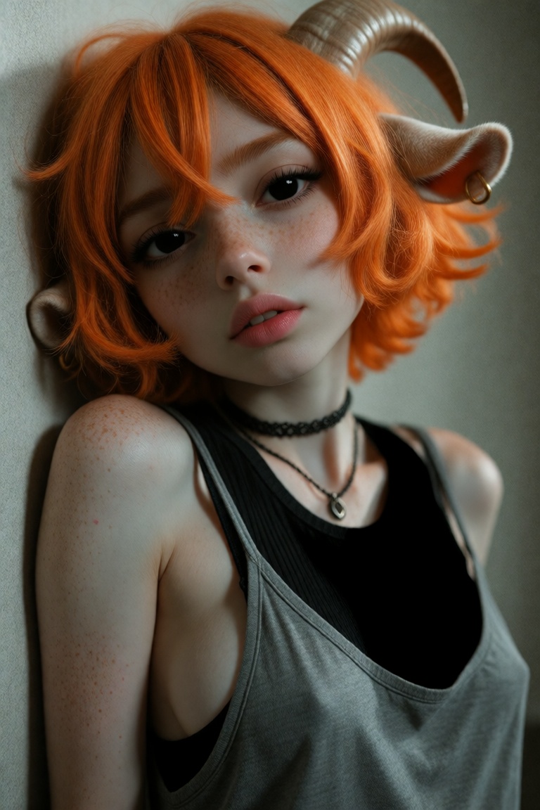 1girl,  solo,  vibrant-orange hair on Tensor.Art