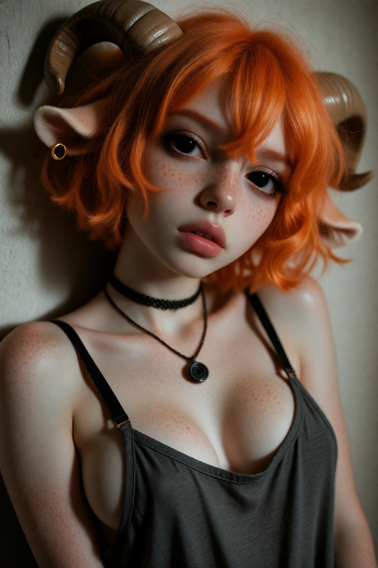 1girl,  solo,  vibrant-orange hair on Tensor.Art