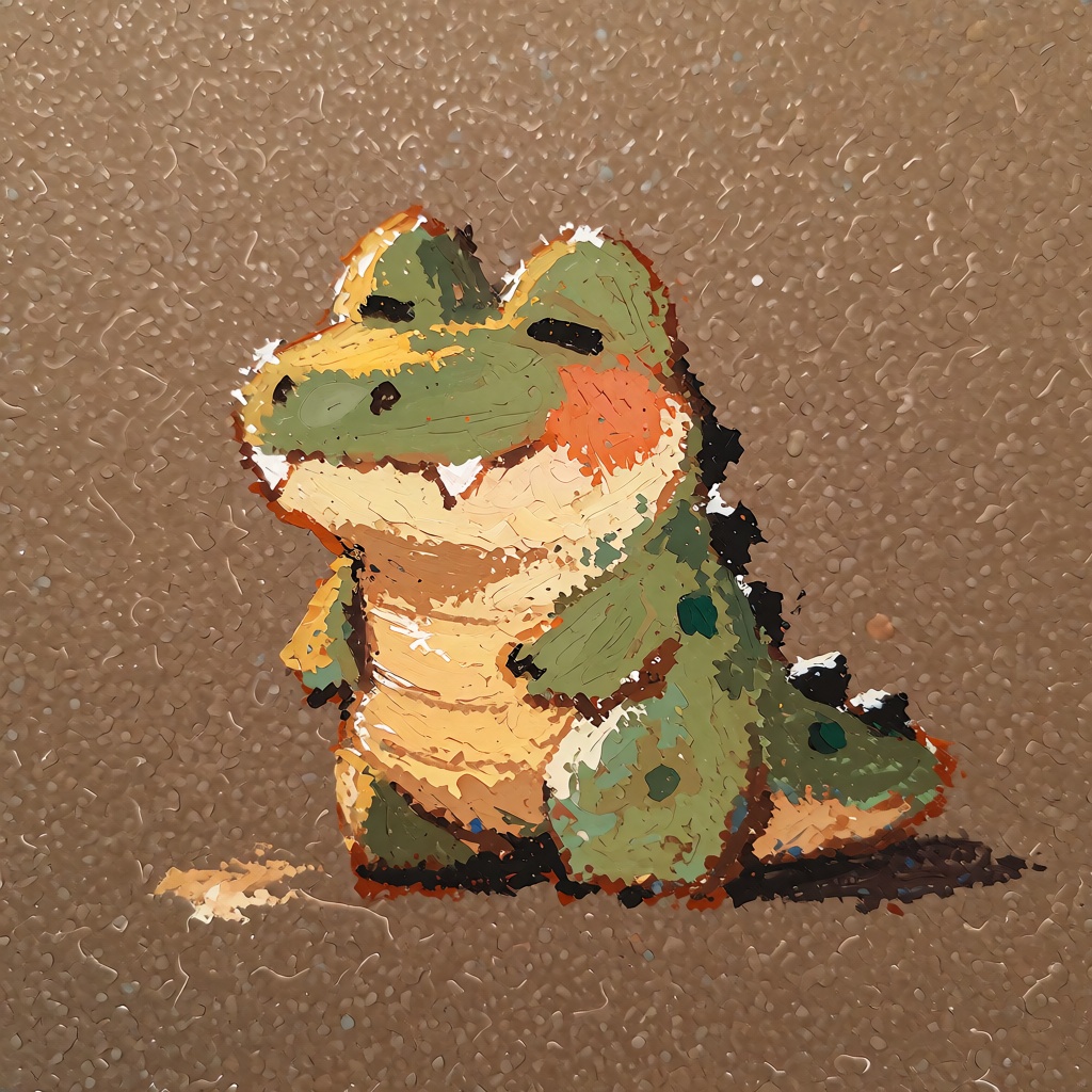 oil pastel illustration,  very cute and small,  simple background on Tensor.Art