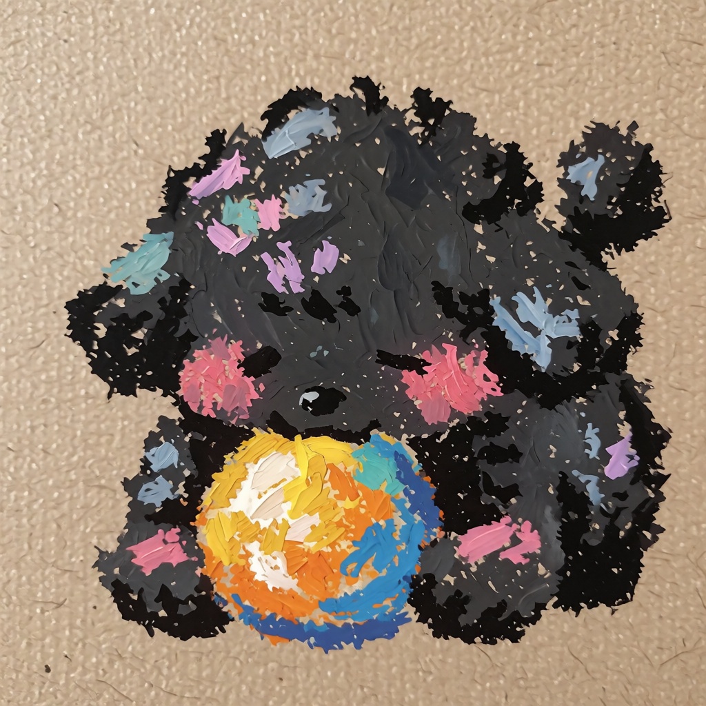 oil pastel illustration,  very cute and small,  simple background on Tensor.Art
