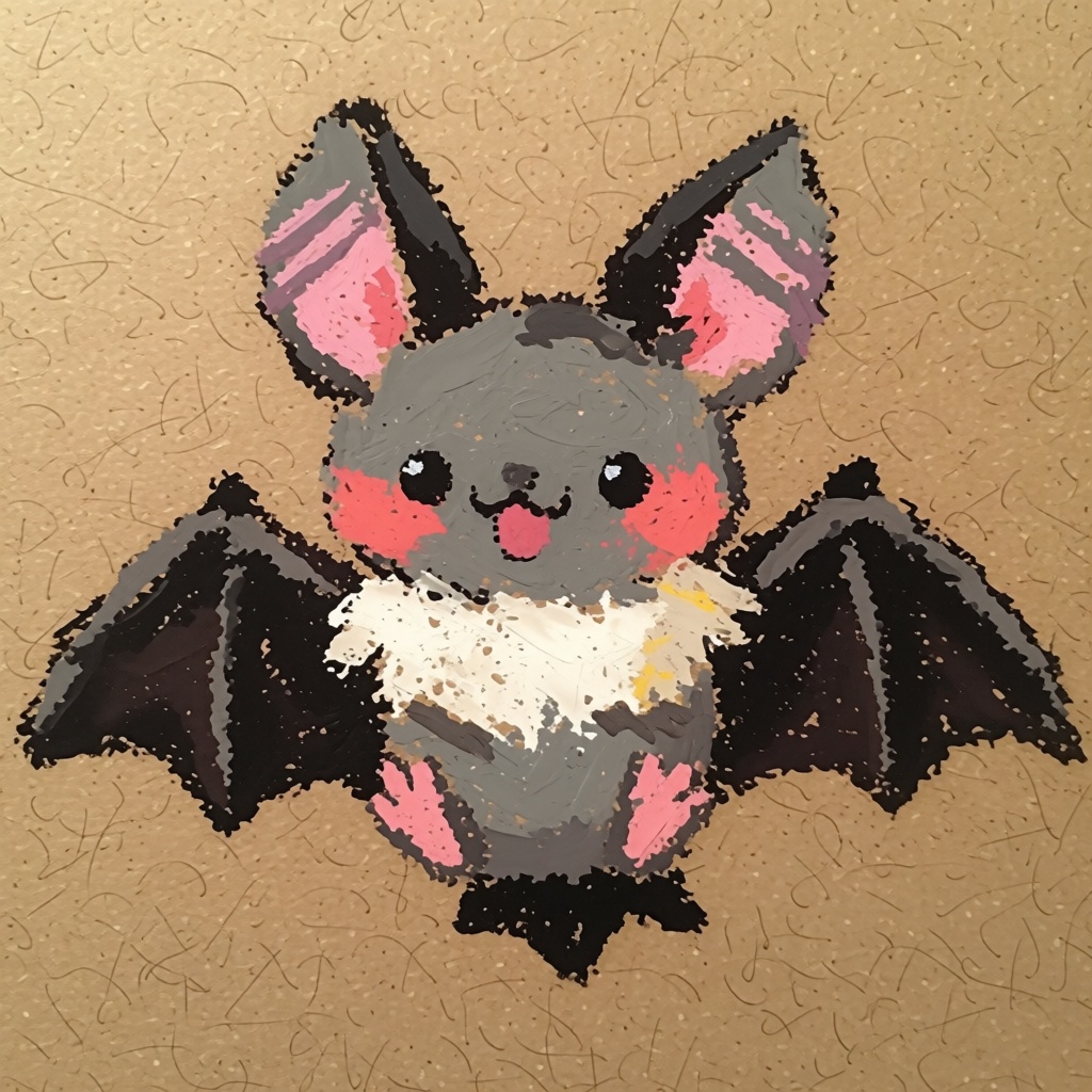 oil pastel illustration,  very cute and small,  simple background on Tensor.Art