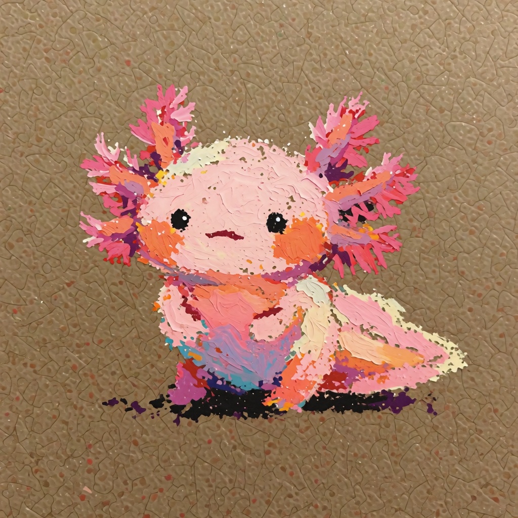 oil pastel illustration,  very cute and small,  simple background on Tensor.Art