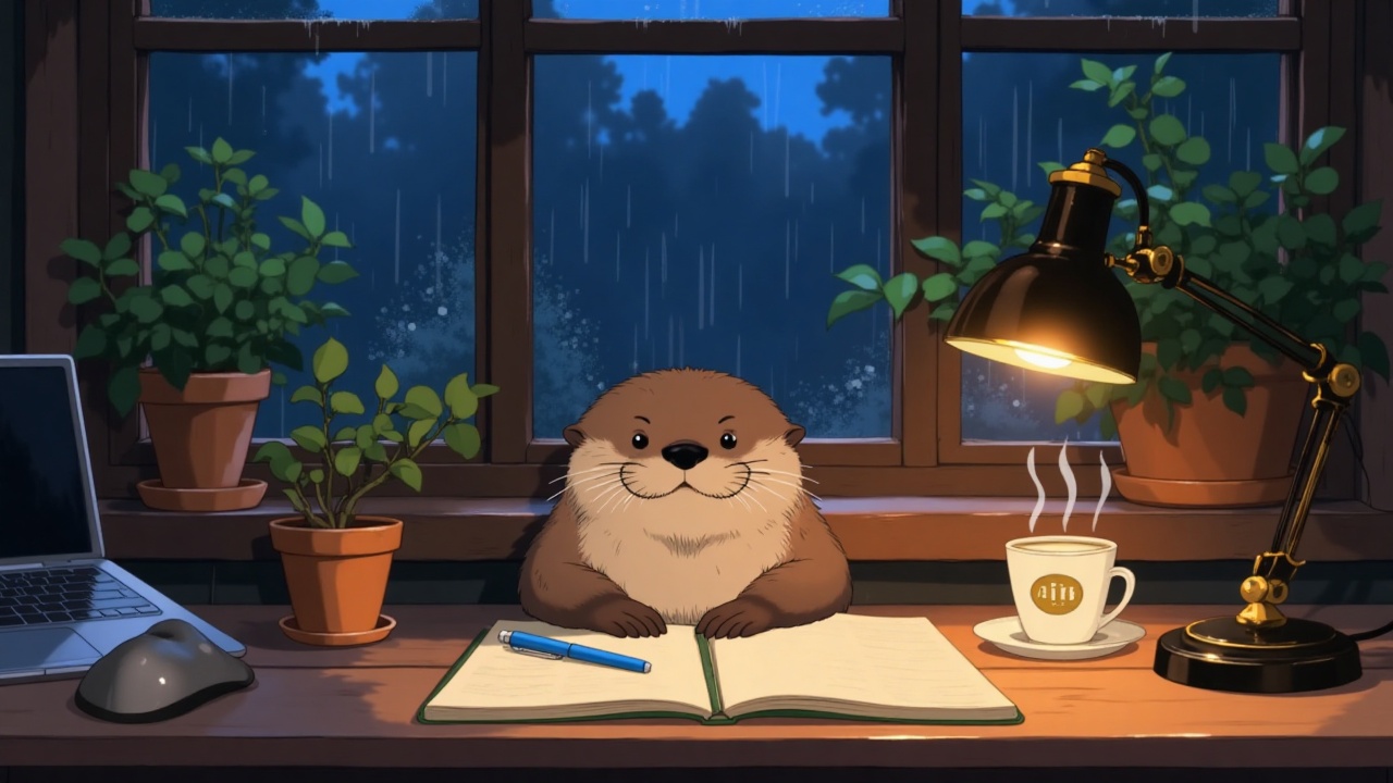 otterlofi,  - Main Subject: Chubby brown otter resting chin on paws,  soft fur texture on Tensor.Art