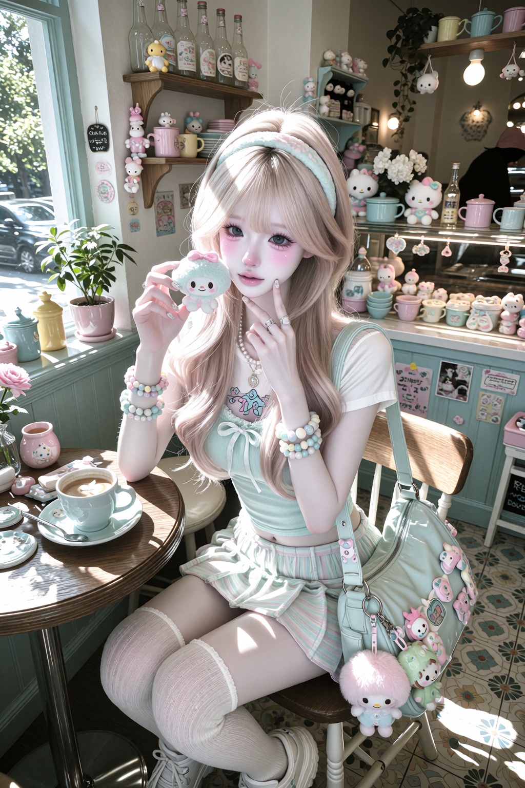 character: ***** young woman,  solo,  cute youthful Japanese street fashion aesthetic on Tensor.Art
