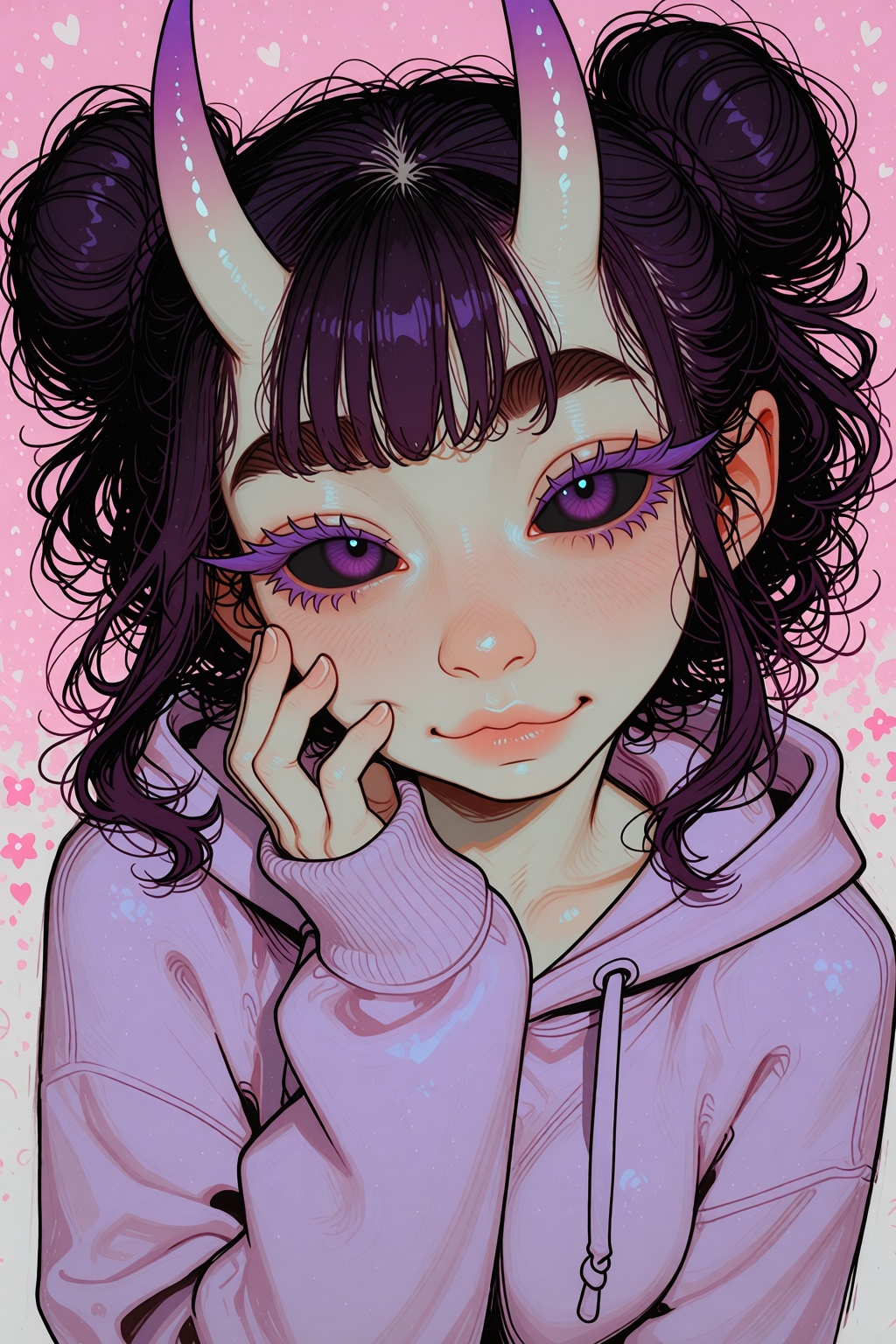 Ivysketch Style,  1girl,  purple hair on Tensor.Art