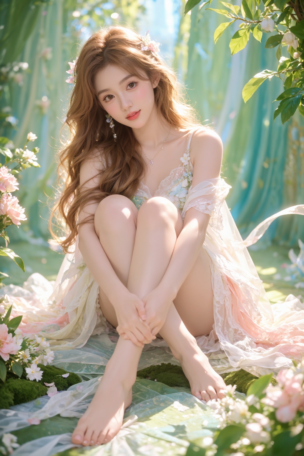 1girl,  full body,  sitting on Tensor.Art