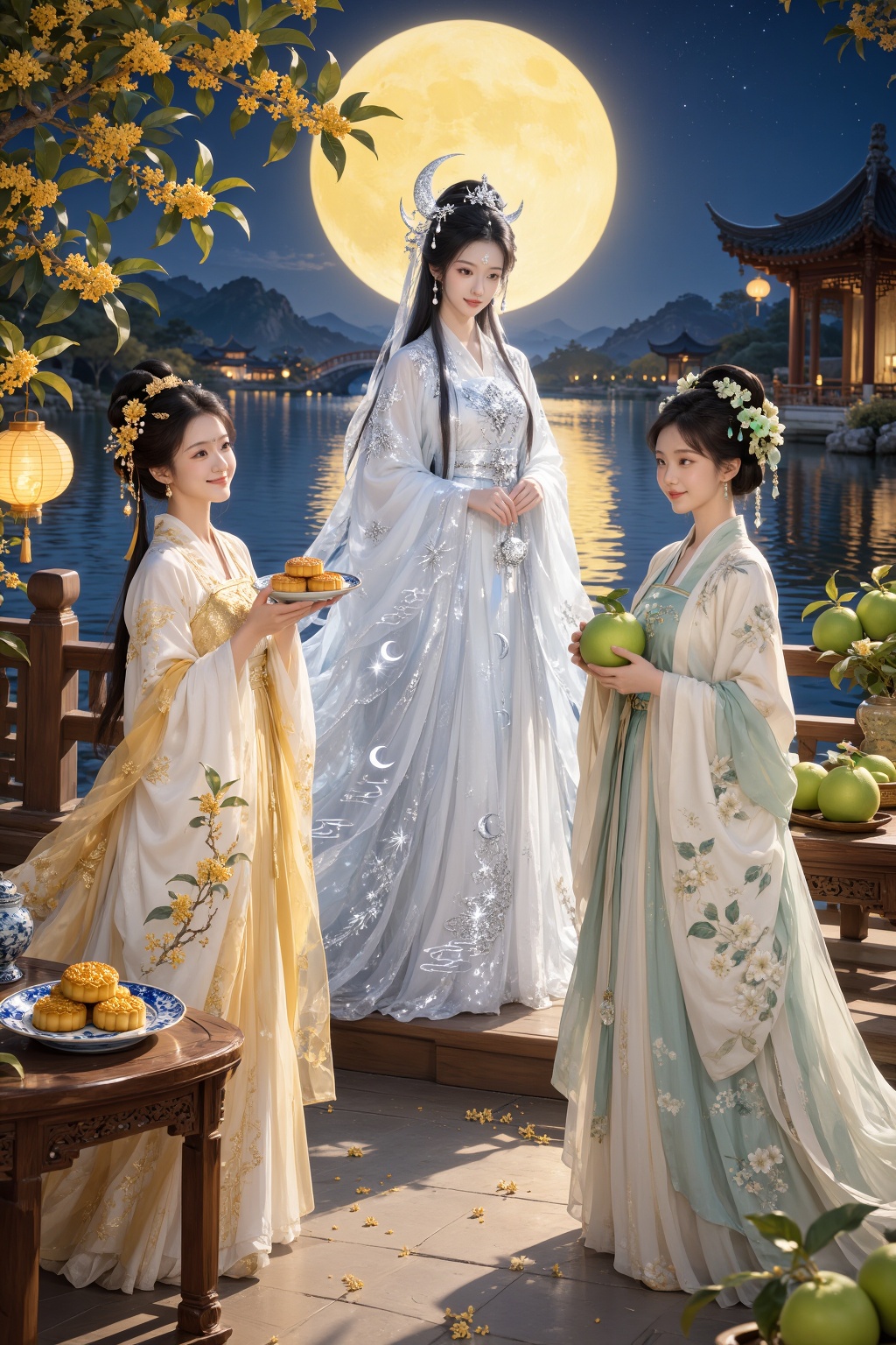 Exceptional quality,  premium cinematic Chinese fantasy portrait,  highly detailed semi-realistic ancient Chinese Hanfu ar...