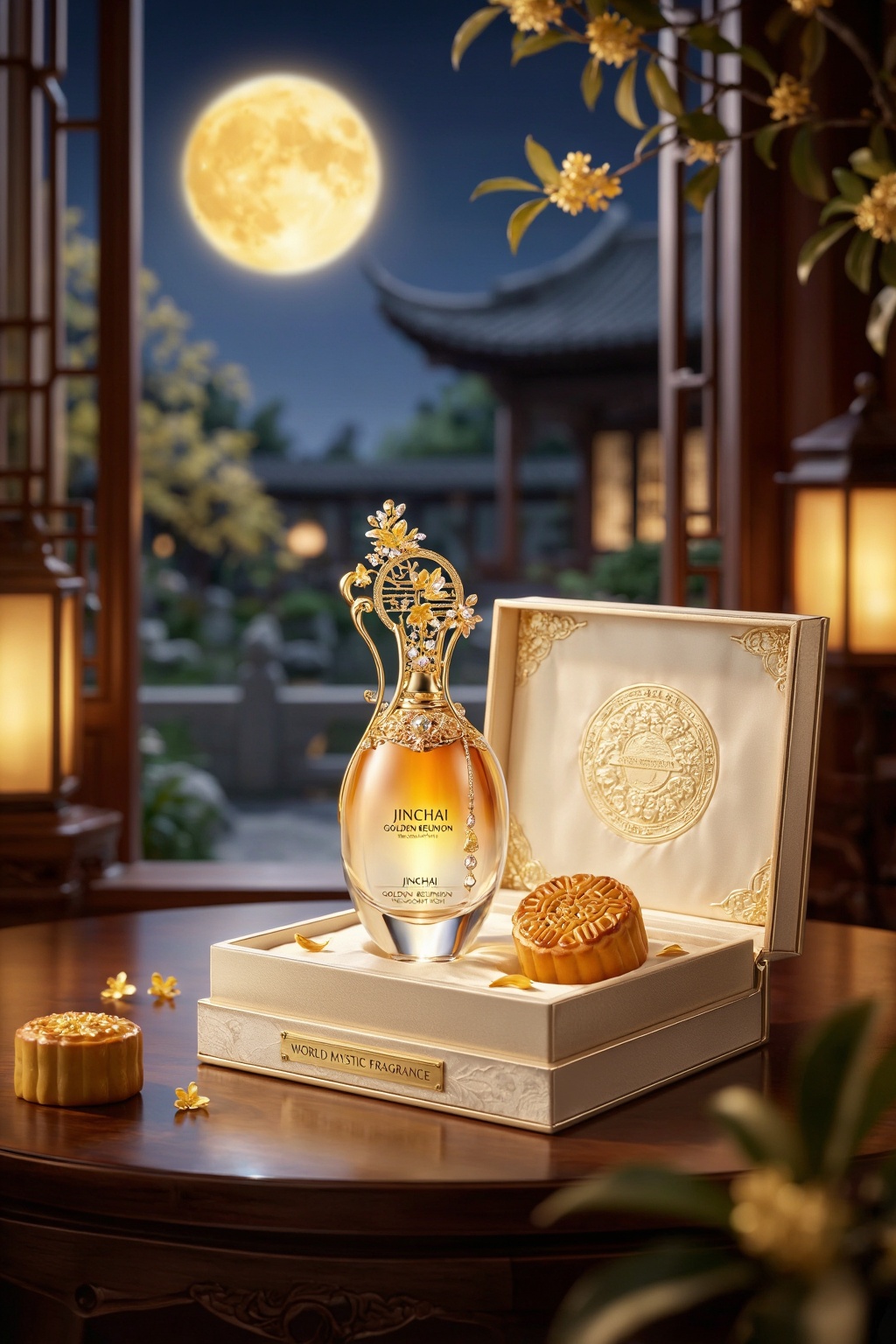 Exceptional quality,  ultra-premium luxury fragrance product photography,  sophisticated high-fashion perfume campaign on...