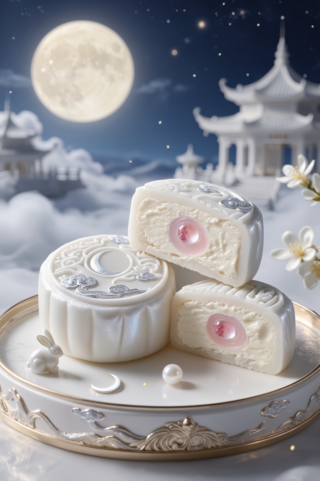 Exceptional quality,  premium cinematic luxury food photography,  highly detailed photorealistic Chinese pastry advertisem...