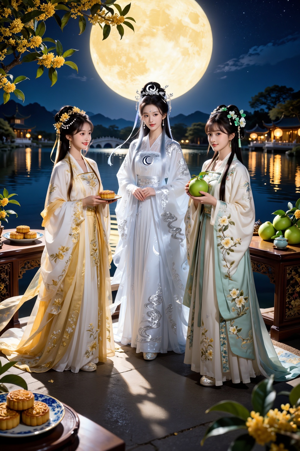 Exceptional quality,  premium cinematic Chinese fantasy portrait,  highly detailed semi-realistic ancient Chinese Hanfu ar...