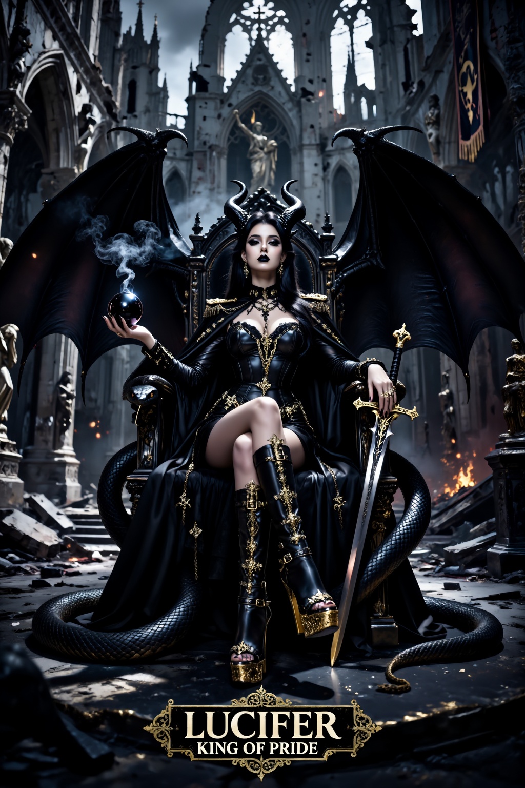 Exceptional quality,  premium cinematic dark fantasy portrait,  highly detailed semi-realistic Gothic infernal fantasy art...