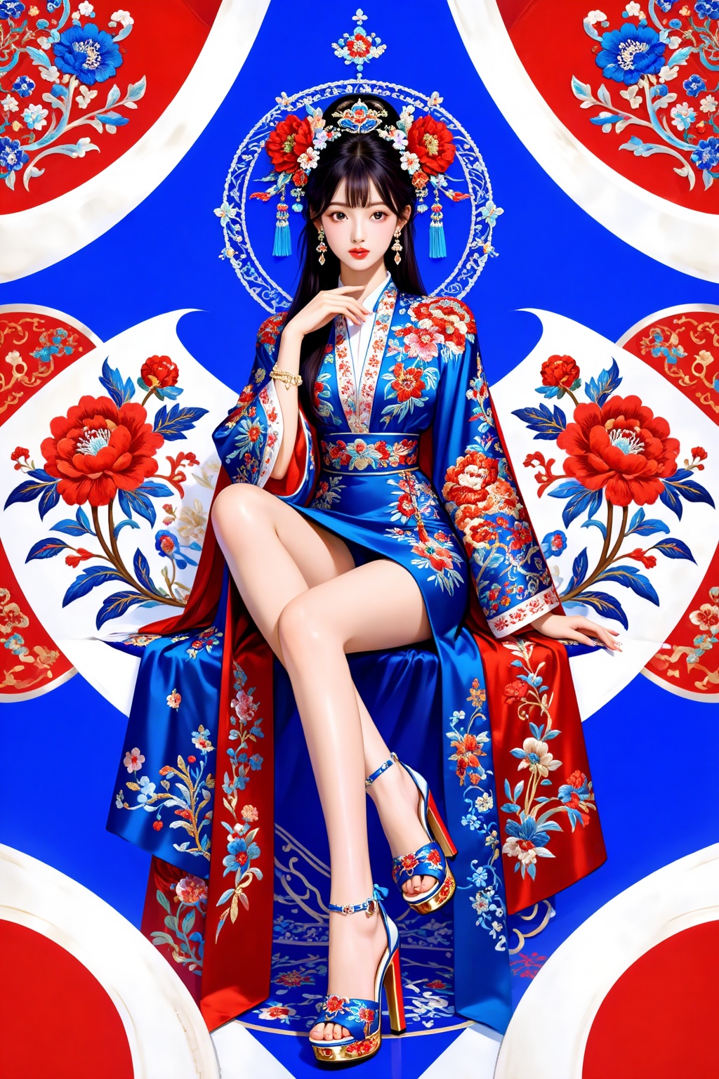1girl,  full body,  sitting on Tensor.Art