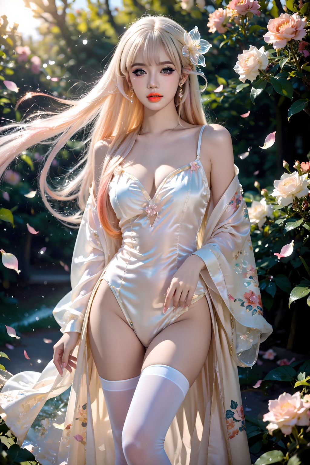 Top quality. Image content: A lone girl,  full-body portrait,  gazing at the viewer. She possesses long on Tensor.Art