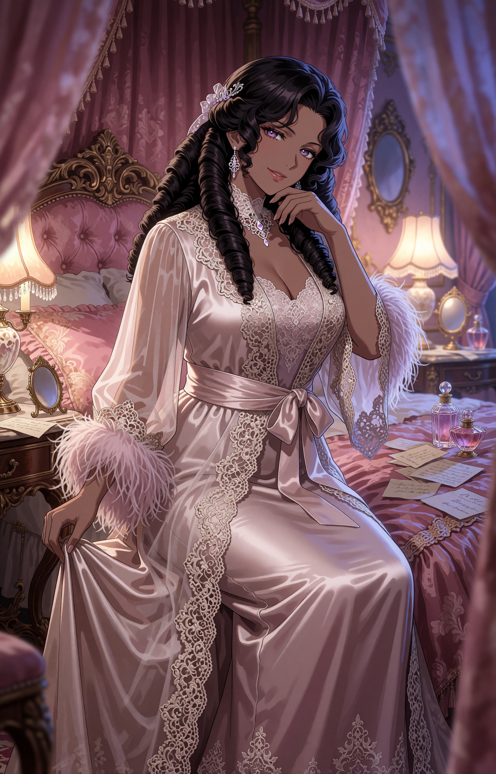 SUBJECT : An elegant ***** woman around forty with a soft fuller figure,  rounded face,  plush hips on Tensor.Art