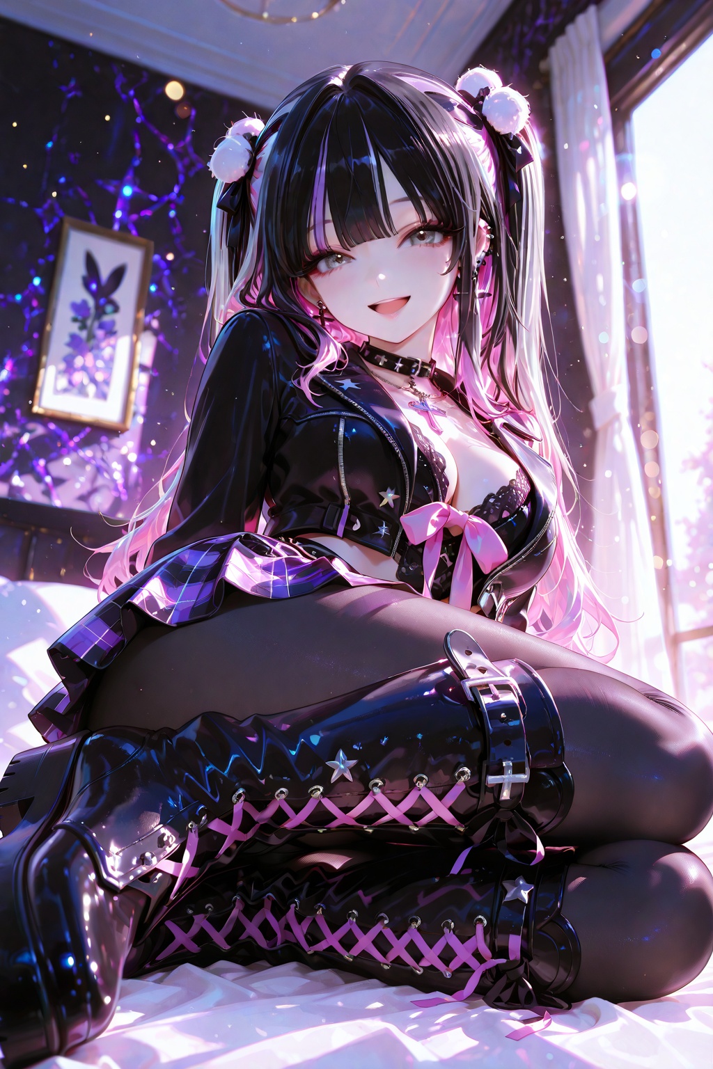 Anime style,  long hair,  cleavage on Tensor.Art