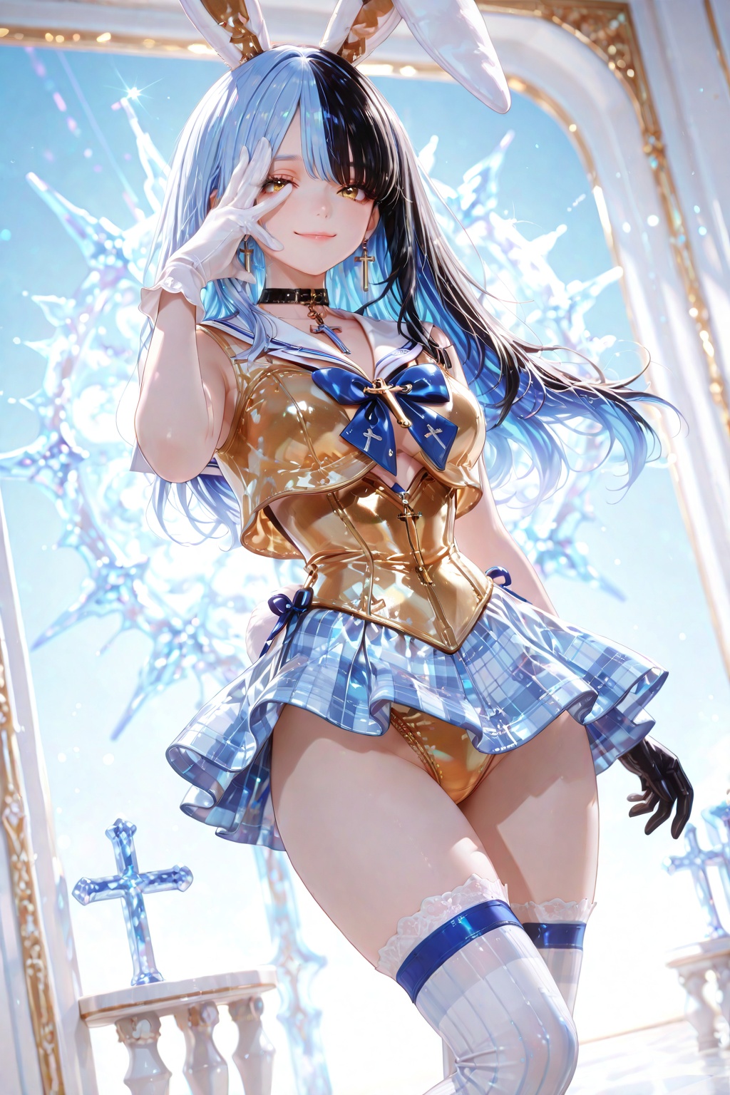 Yukino,  anime-style girl,  golden eyes on Tensor.Art