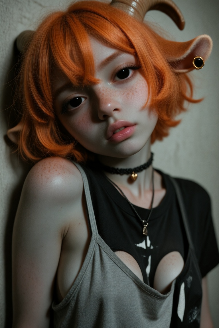 1girl,  solo,  vibrant-orange hair on Tensor.Art