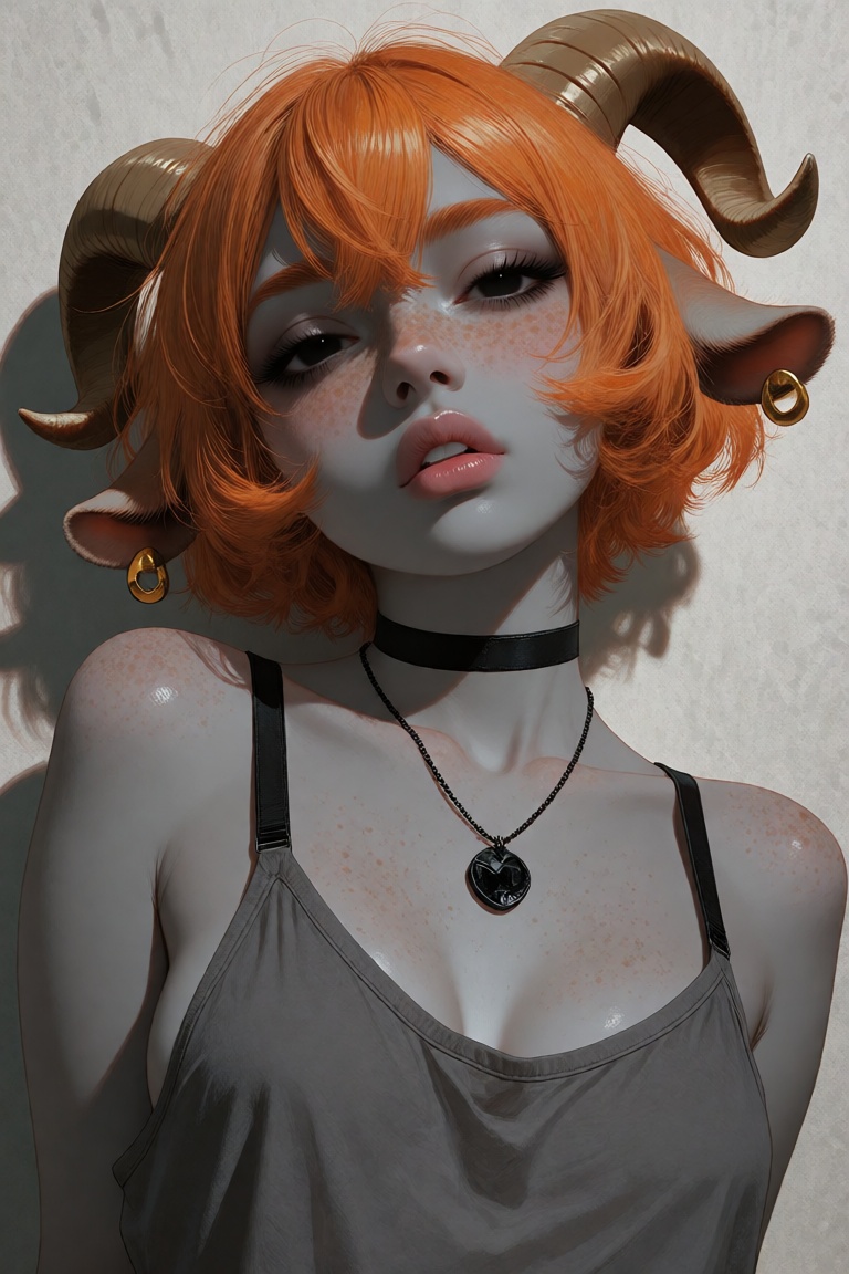 1girl,  solo,  vibrant-orange hair on Tensor.Art