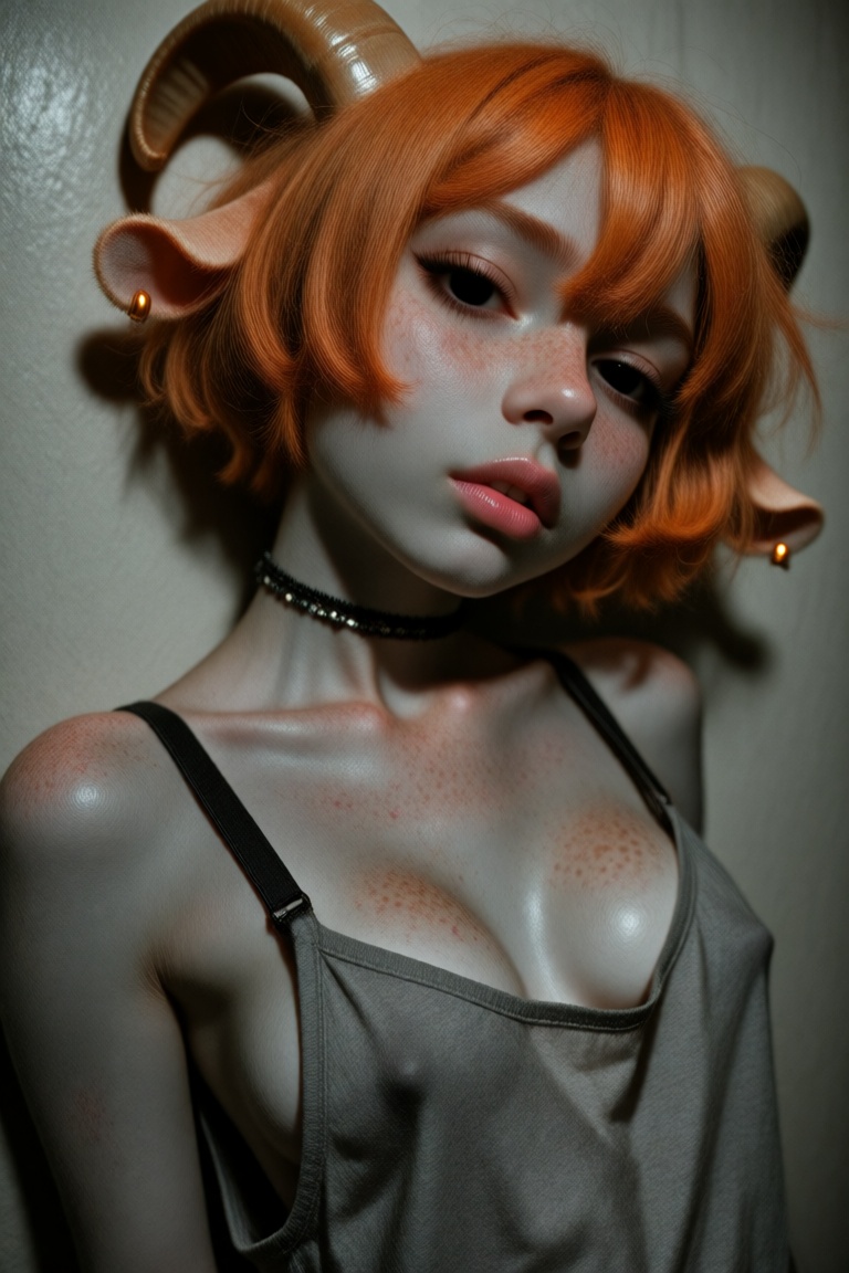 1girl,  solo,  vibrant-orange hair on Tensor.Art