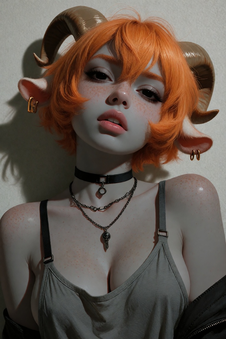 1girl,  solo,  vibrant-orange hair on Tensor.Art