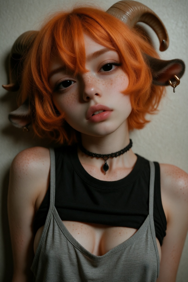 1girl,  solo,  vibrant-orange hair on Tensor.Art