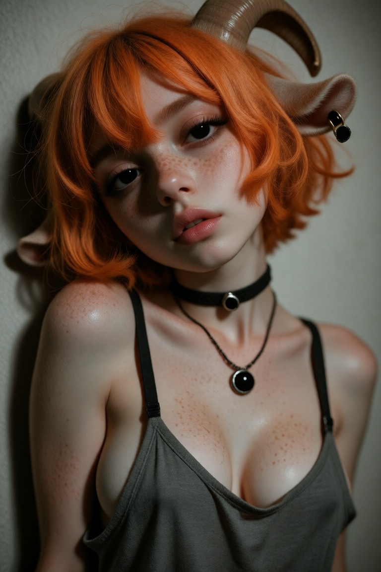 1girl,  solo,  vibrant-orange hair on Tensor.Art