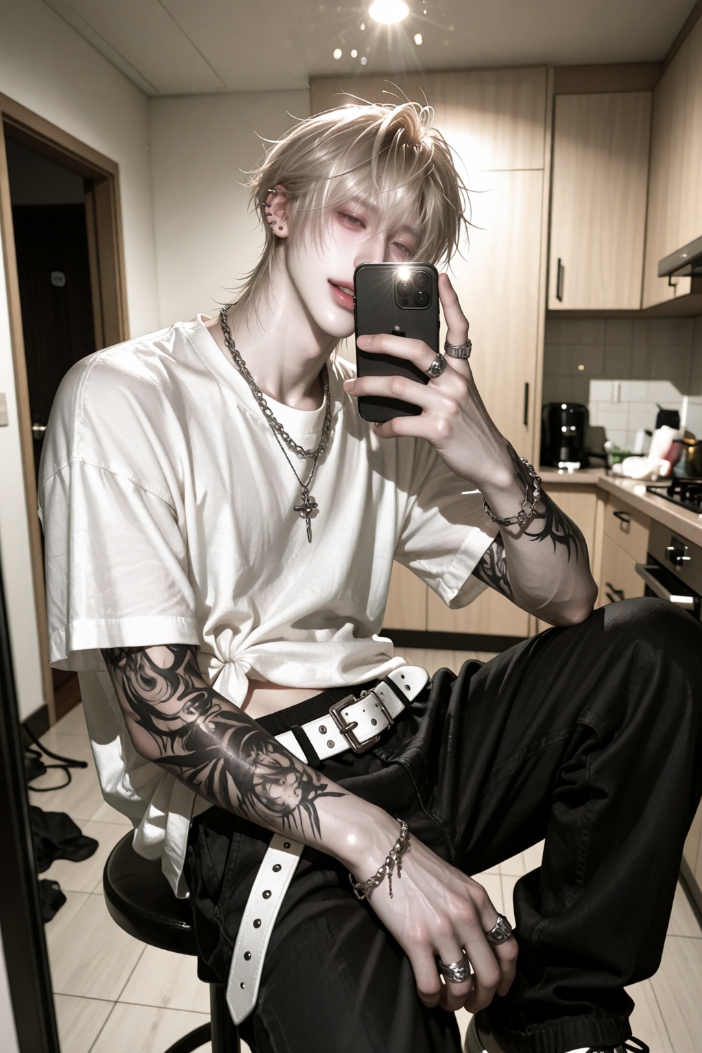 character: ***** young man,  solo,  youthful cool street style on Tensor.Art