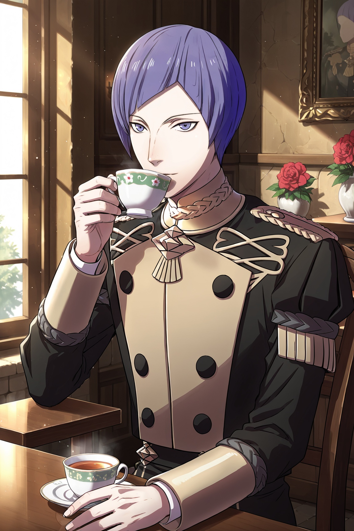 1boy,  Lorenz_FE3H,  purple hair on Tensor.Art