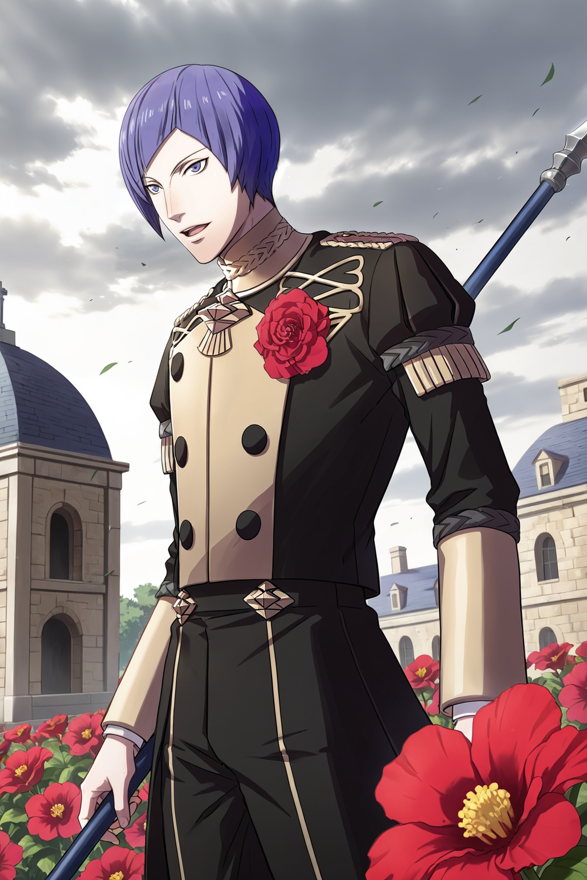 1boy,  Lorenz_FE3H,  purple hair on Tensor.Art