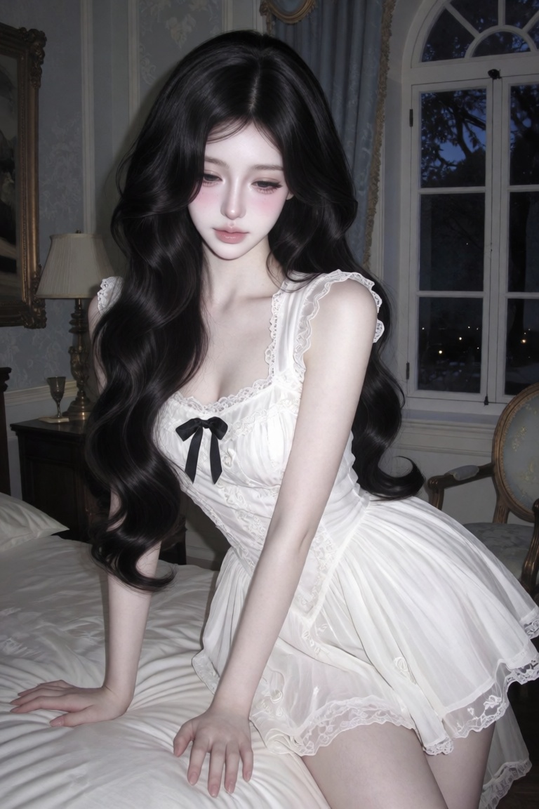 Setting: Victorian era,  nighttime,  cool ambient lighting 1. A young beautiful woman on Tensor.Art