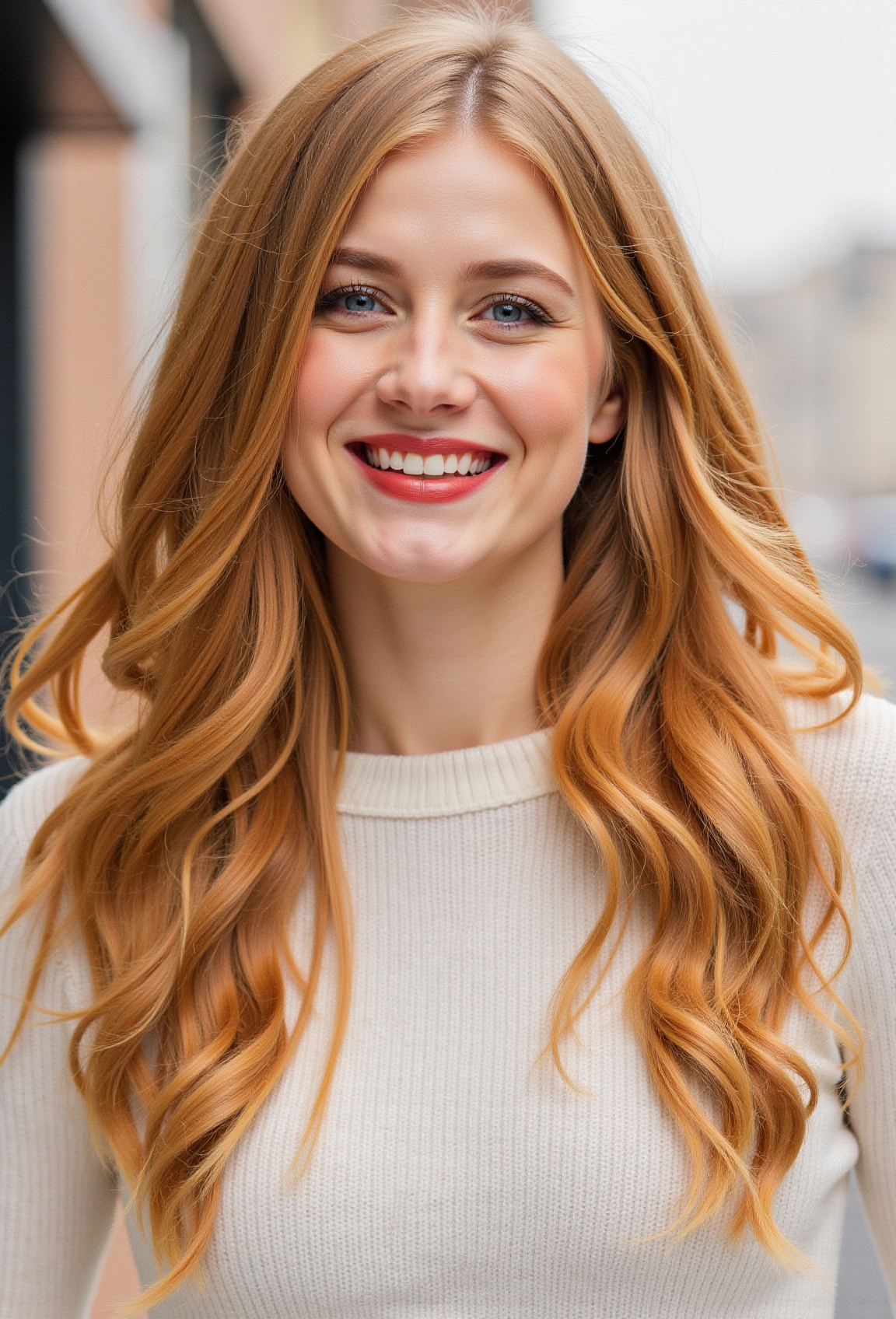 Against a bright,  new york city background,  mature 21 year-old Anika Adams beams with confidence on Tensor.Art
