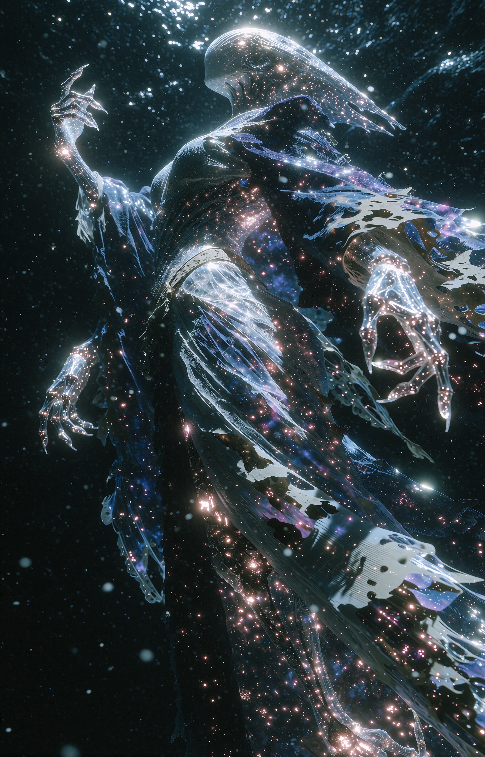 An ancient,  towering entity born from the abyssal trench,  possessing the elegant on Tensor.Art