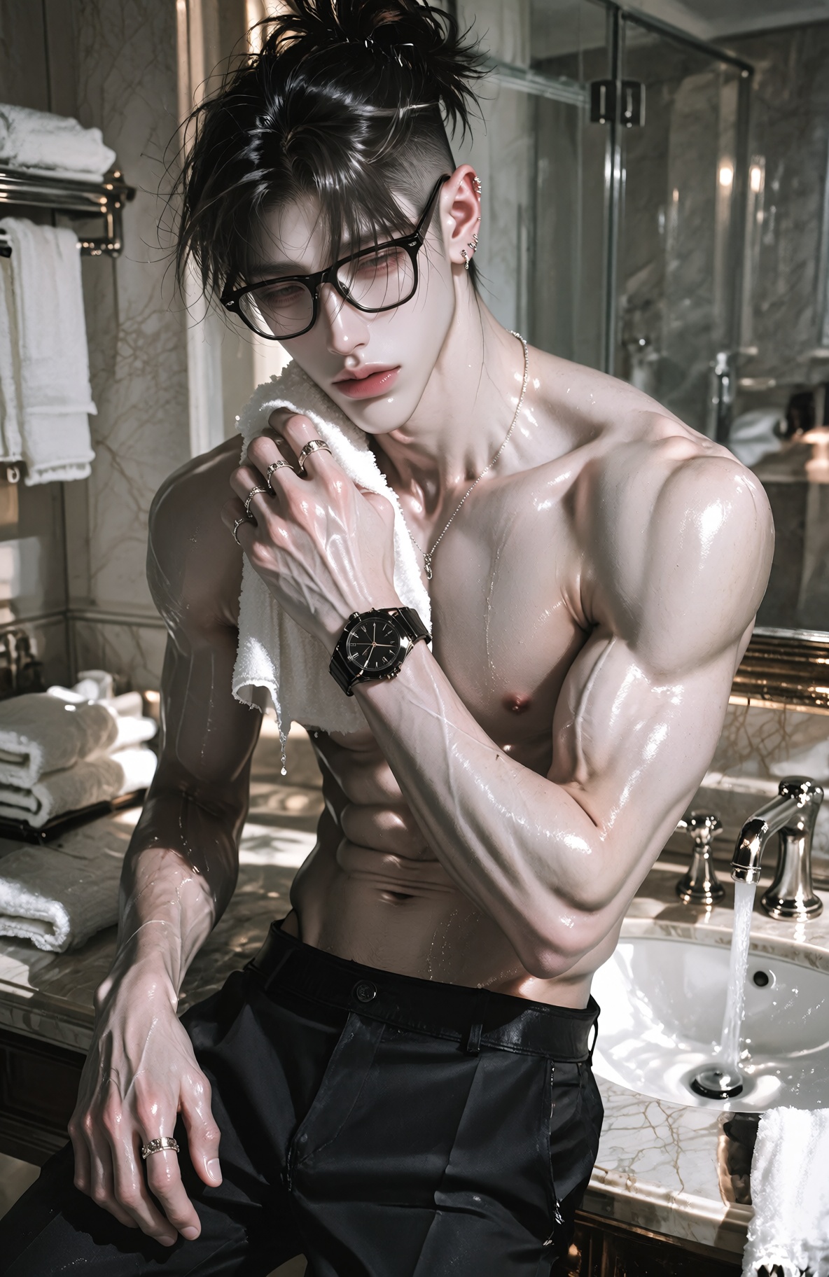 [CHARACTER] 1 ***** Korean man,  solo,  handsome mature masculine man in his late 20s on Tensor.Art