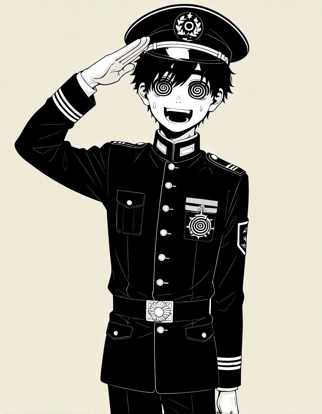 1boy,  solo,  salute on Tensor.Art