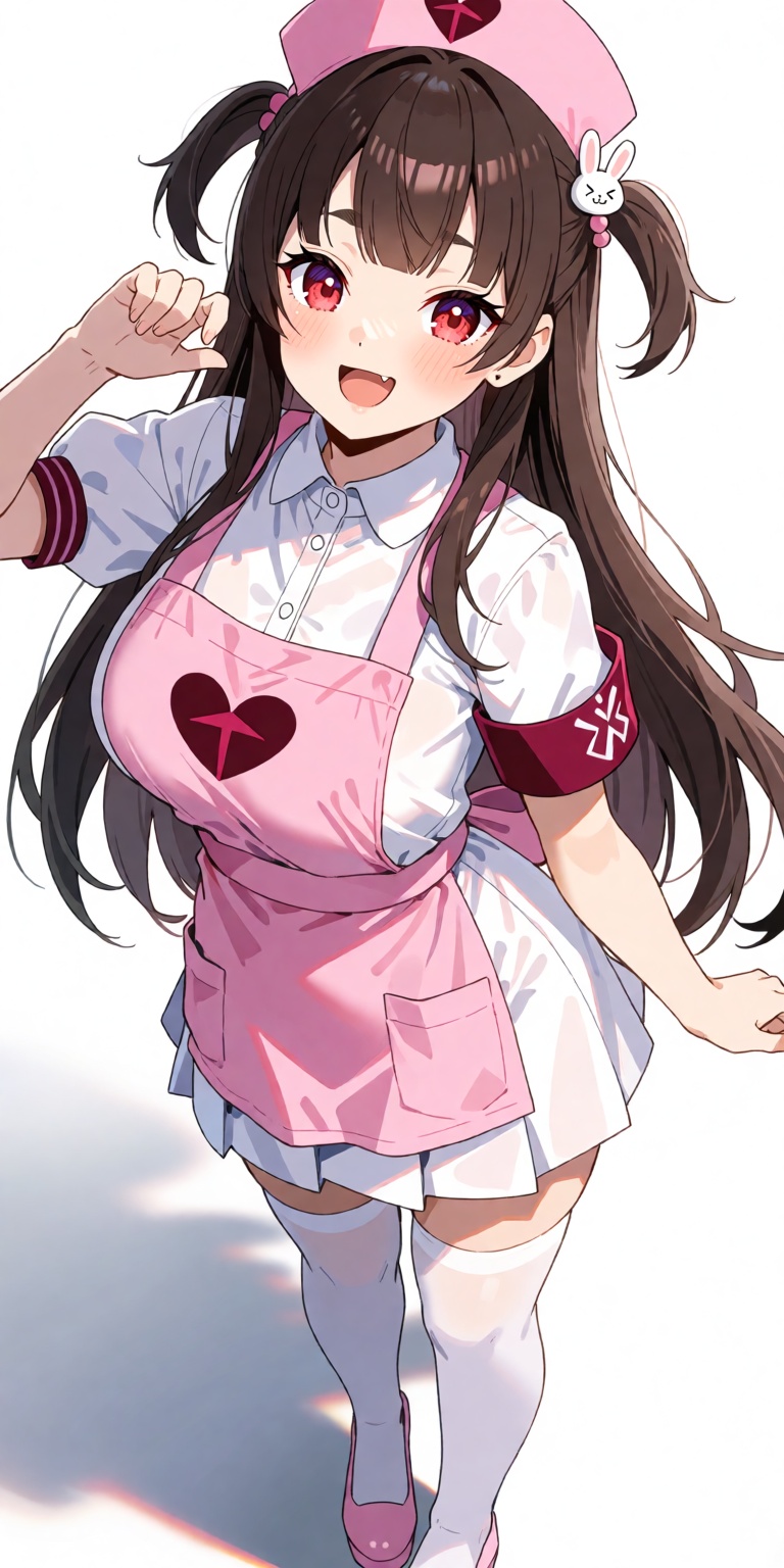 A breathtaking masterpiece full-body anime illustration of Natori Sana captured from a dynamic low-angle three-quarters pe...