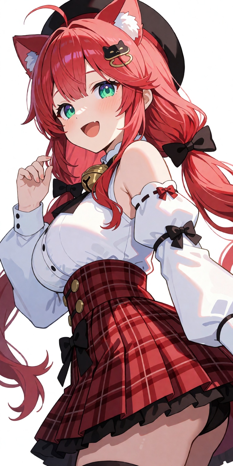 A breathtaking masterpiece anime portrait of Sakura Miko captured from a dynamic low-angle three-quarters perspective. She...