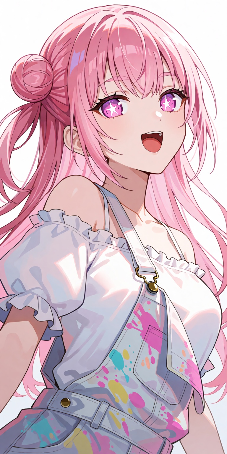 A breathtaking masterpiece anime portrait of Airani Iofifteen captured from a dynamic low-angle three-quarters perspective...