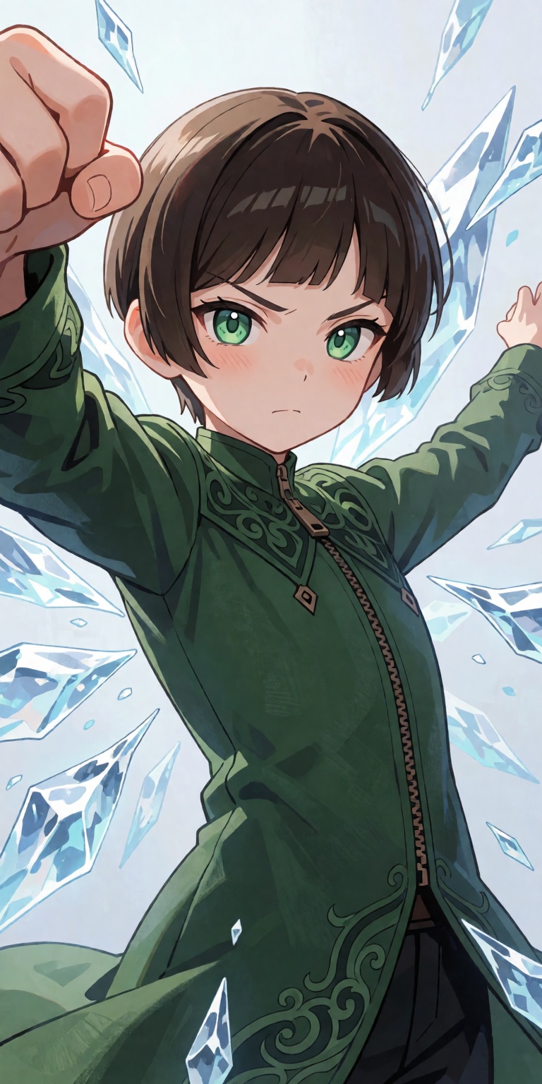 A breathtaking masterpiece cowboy shot anime illustration of the character captured from an immersive dynamic low-angle pe...