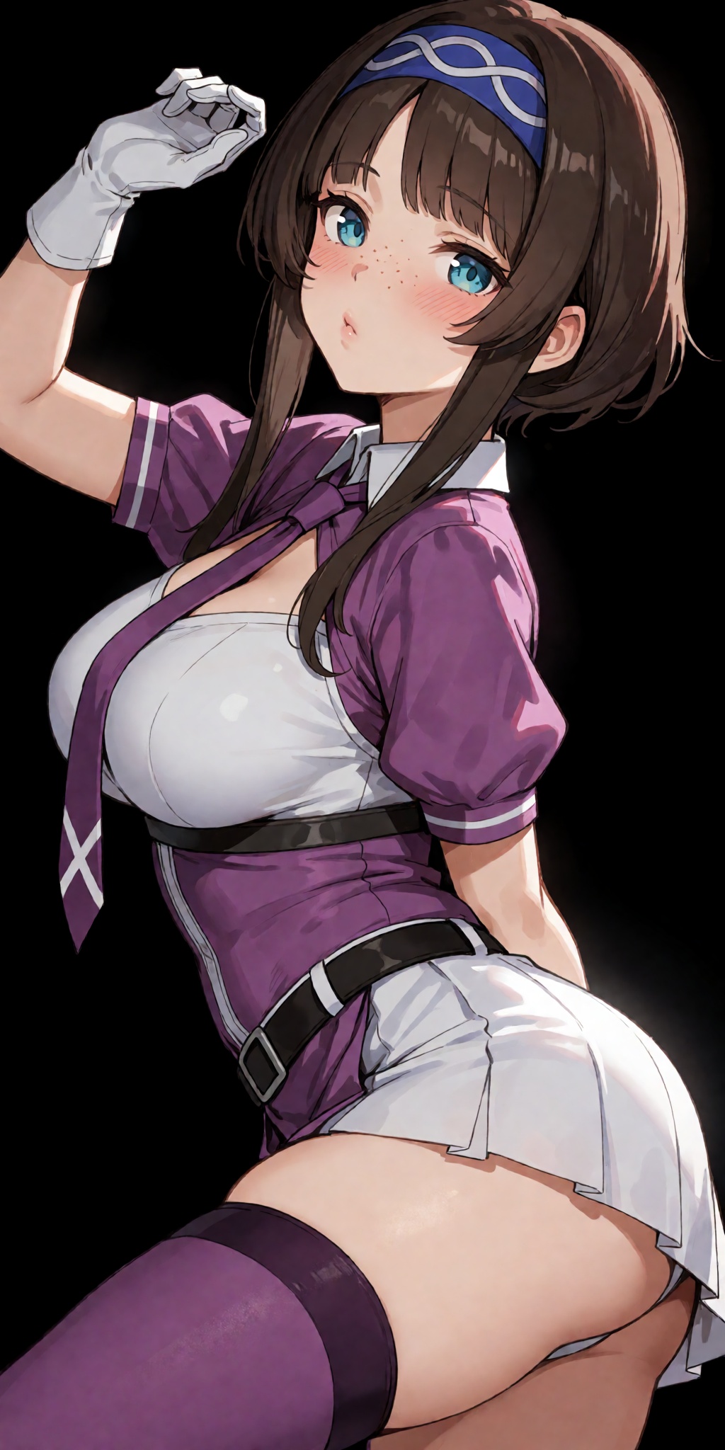 A breathtaking anime masterpiece featuring Mogador from Kantai Collection with short brown hair,  long side locks,  blunt...