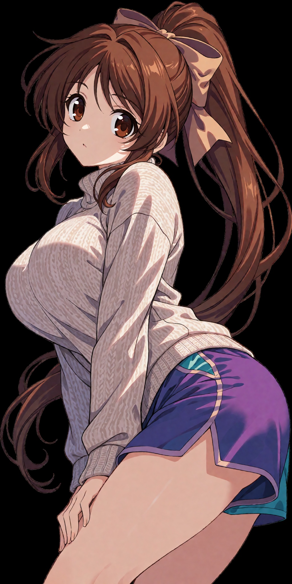 A breathtaking anime masterpiece featuring Rena Tomoe from Higurashi in a charming 2000s official art style,  with long br...