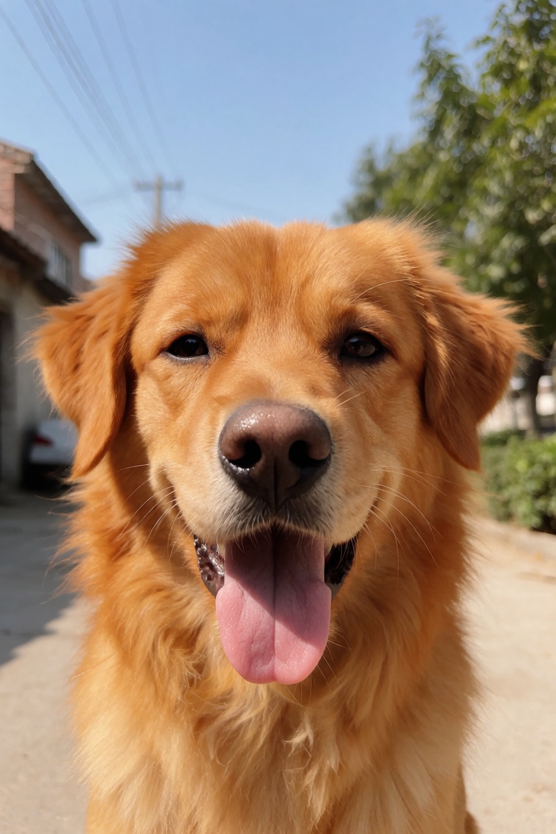outdoor,  front view,  orange dog on Tensor.Art