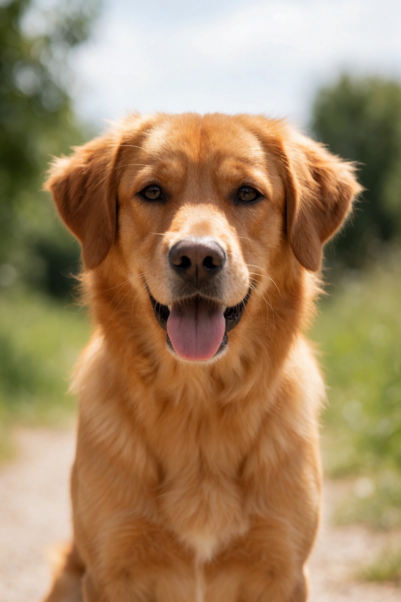 outdoor,  front view,  orange dog on Tensor.Art