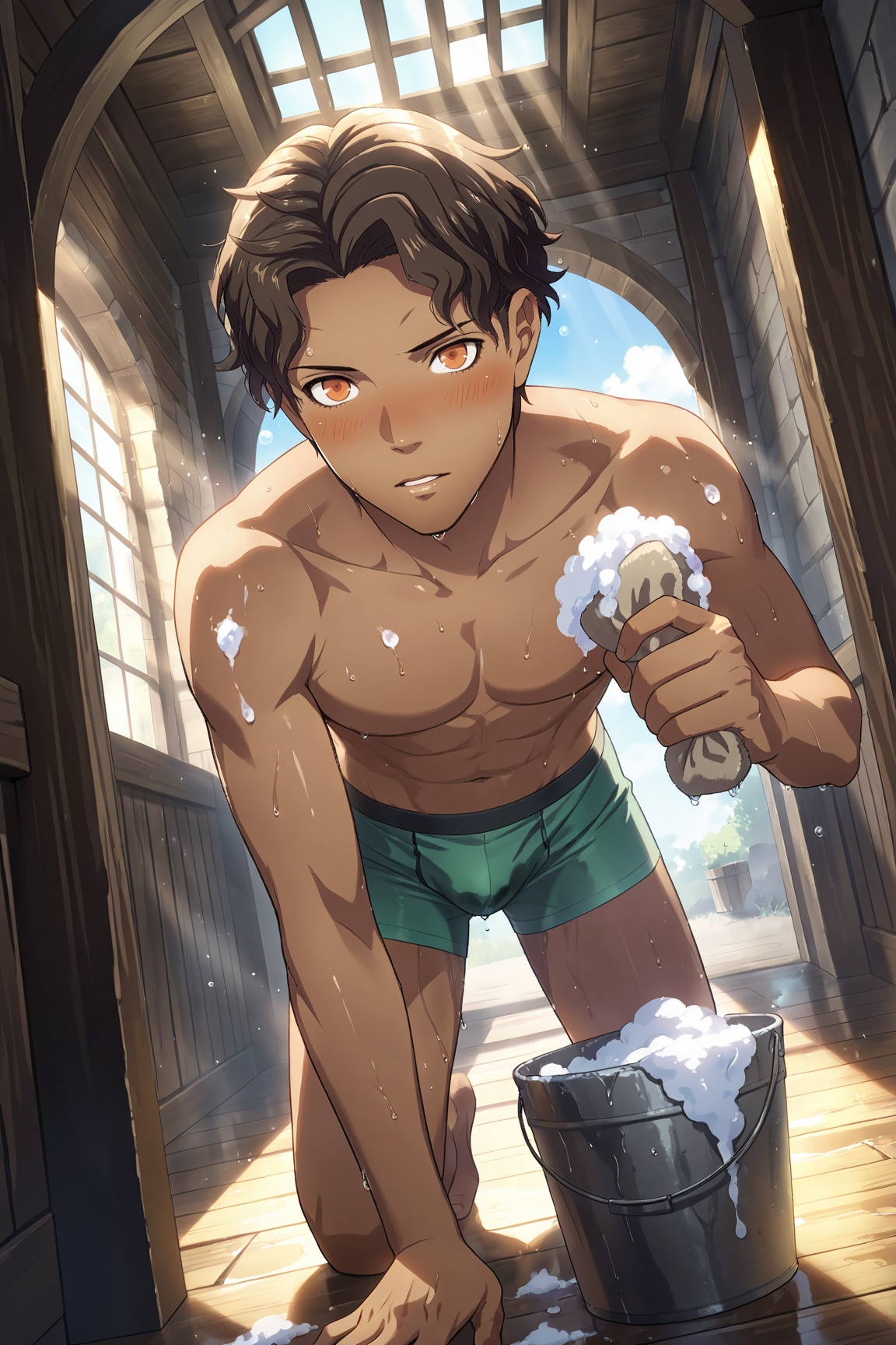 1boy,  CyrilFE3H,  brown hair on Tensor.Art